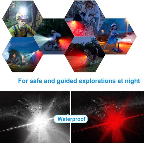 Bike Light for Night Riding - USB Rechargeable Bike Lights Front and Back LED Rear Taillight, 350 Lumen Super Bright Bicycle Lights，Waterproof in Kuwait