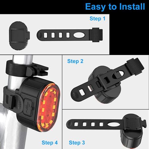Bike Light for Night Riding - USB Rechargeable Bike Lights Front and Back LED Rear Taillight, 350 Lumen Super Bright Bicycle Lights，Waterproof in Kuwait