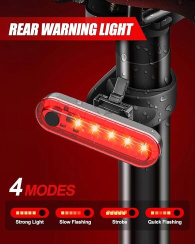 Voph Bike Lights, 6+4 Modes Rechargeable Type-C Bike Light for Night Riding, Anti-Dazzle High Lumen LED Bike Lights Front and Rear, Bicycle Light Set Front and Back for Kids, Cycling, Biking, Road in Saudi Arabia