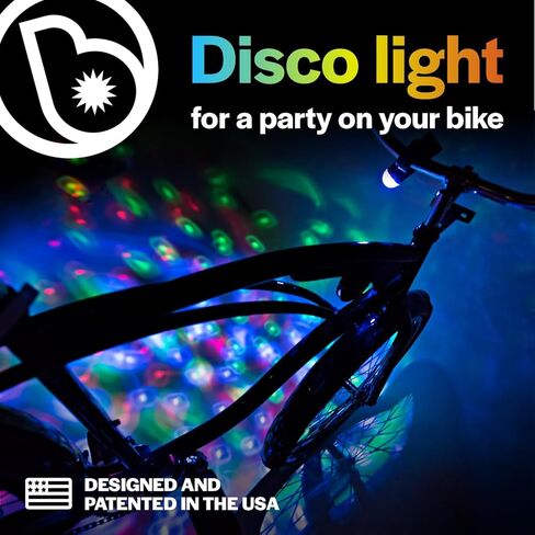 Brightz CruzinBrightz Disco Party LED Bike Light, Tri-Colored - Blinking Swirling Color Patterns - Bicycle Light for Riding at Night - Mounts to Handlebar or Bike Frame - Fun Bike Accessories in Kuwait