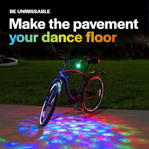 Brightz CruzinBrightz Disco Party LED Bike Light, Tri-Colored - Blinking Swirling Color Patterns - Bicycle Light for Riding at Night - Mounts to Handlebar or Bike Frame - Fun Bike Accessories in Kuwait