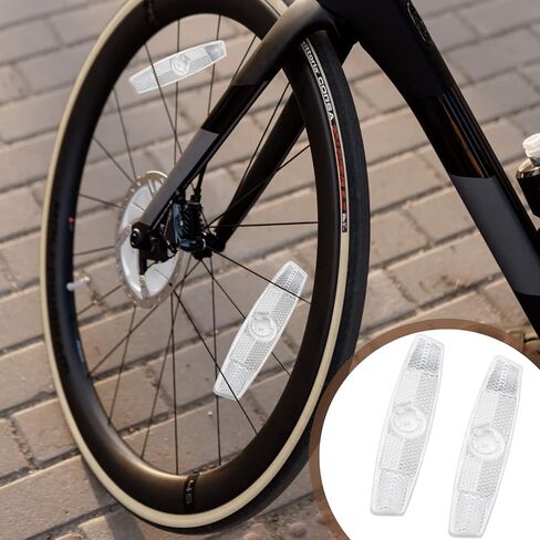6 قطع عاكسات الدراجة الأمامية والخلفية طقم عاكسات أضواء الدراجة لركوب الدراجات ليلاً عاكسات عجلة الدراجة ملحقات ركوب الدراجات (أحمر/أبيض) in Kuwait
