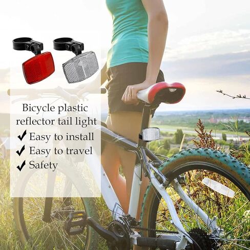 6 قطع عاكسات الدراجة الأمامية والخلفية طقم عاكسات أضواء الدراجة لركوب الدراجات ليلاً عاكسات عجلة الدراجة ملحقات ركوب الدراجات (أحمر/أبيض) in Kuwait