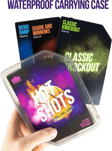 Hot Shots Basketball Drill Cards | 64 Waterproof Plastic Cards | Includes 45 Guided Drills, 9 Archetype Workouts, 5 Games, & 5 Info Cards | Great for Skills Training & Coaching in Youth & Adult Sports in Saudi Arabia