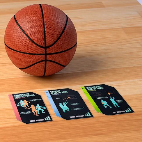 Hot Shots Basketball Drill Cards | 64 Waterproof Plastic Cards | Includes 45 Guided Drills, 9 Archetype Workouts, 5 Games, & 5 Info Cards | Great for Skills Training & Coaching in Youth & Adult Sports in Saudi Arabia