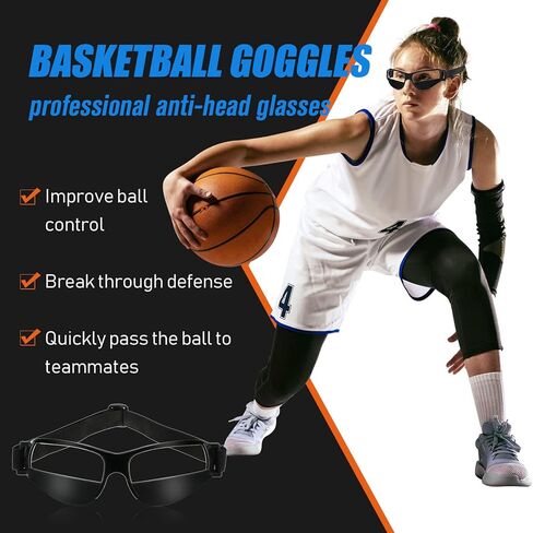 Fiada 3 Pack Dribbling Goggles Basketball Sports Basketball Glasses Adjustable Dribbling Black Goggles Basketball Training Equipment for Youth Kids Teenagers Adult Player in Kuwait