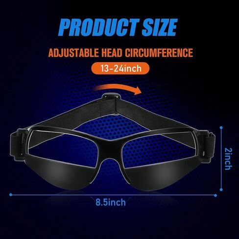 Fiada 3 Pack Dribbling Goggles Basketball Sports Basketball Glasses Adjustable Dribbling Black Goggles Basketball Training Equipment for Youth Kids Teenagers Adult Player in Kuwait