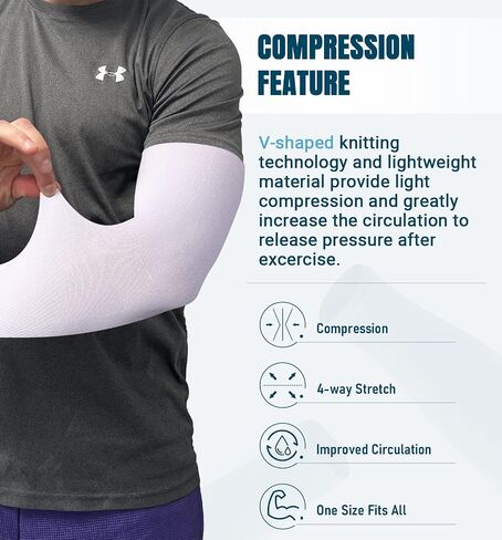 Aegend 2 Pair Sun Protection Cooling Arm Sleeves Compression - Tattoo Cover up - Sun Sleeves for Men Women Youth in Saudi Arabia