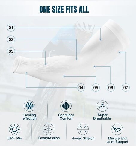 Aegend 2 Pair Sun Protection Cooling Arm Sleeves Compression - Tattoo Cover up - Sun Sleeves for Men Women Youth in Saudi Arabia