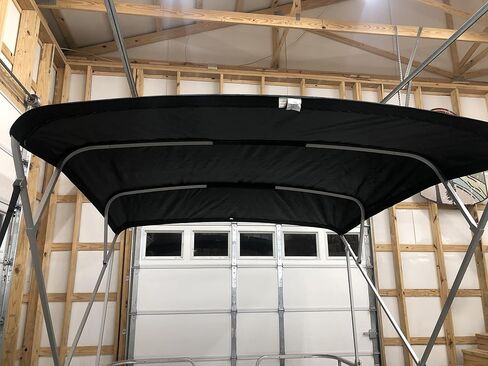 قطعة قماش علوية بديلة من Bimini مع حذاء، أسود بطول 10 بوصات × عرض 8.5 بوصات، 16 أونصة، 4 أقواس، تناسب عرض 97-103 بوصات، وأكمام بسحاب in Saudi Arabia