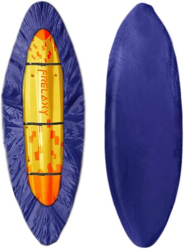 غطاء Frelaxy 420D Kayak، أغطية قوارب الكاياك شديدة التحمل مقاومة للماء والأشعة فوق البنفسجية للتخزين في الهواء الطلق، غطاء غبار قوي للغاية لتخزين الزورق، رائع للاستخدام الداخلي والخارجي 9.8-13.5 قدم in Kuwait