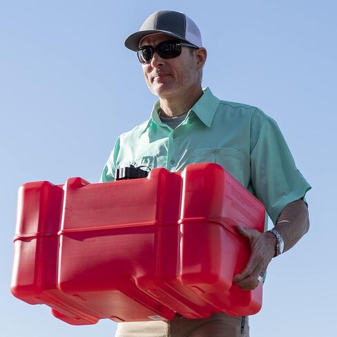 خزان الوقود البحري Sceptre 08669 مستطيل الشكل سعة 12 جالونًا للقوارب ذات المحرك الخارجي، 24-1/2 بوصة × 18 بوصة × 11-1/2 بوصة، أحمر in Kuwait