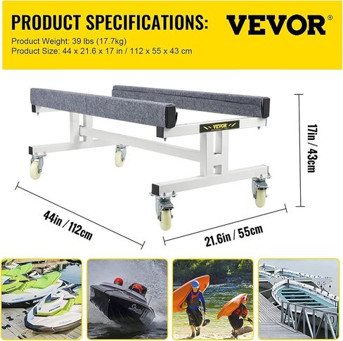 Watercraft PWC Dolly، حامل جت سكي، مقطورة تخزين قارب بعرض قابل للتعديل مع أربع عجلات وفرامل، عربة مائية لقارب صيد التزلج على الجليد in Kuwait