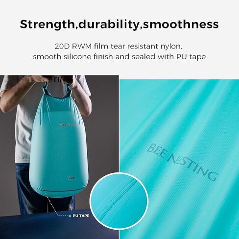 Ultralight Dry Bags 3 Piece Set - Waterproof Siliconized Dry Sack Accessory for Lightweight Travel, Boating, Kayaking, Camping, Swimming(Gray, 2L 4L 8L 3 Pack) in Saudi Arabia