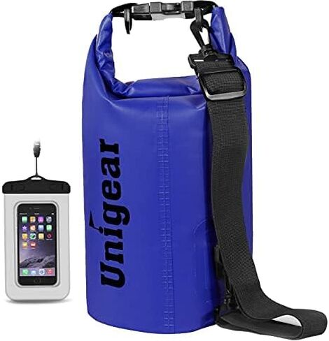 حقيبة Unigear الجافة مقاومة للماء، 2L/5L/10L/20L/30L/40L حقائب عائمة وخفيفة الوزن للتجديف وركوب القوارب وصيد الأسماك والسباحة والتخييم مع حافظة هاتف مقاومة للماء in Kuwait