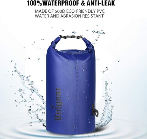 حقيبة Unigear الجافة مقاومة للماء، 2L/5L/10L/20L/30L/40L حقائب عائمة وخفيفة الوزن للتجديف وركوب القوارب وصيد الأسماك والسباحة والتخييم مع حافظة هاتف مقاومة للماء in Kuwait