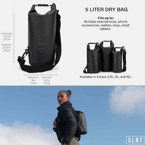 حقيبة فاراداي الجافة المقاومة للماء بجيب صامت SLNT من النايلون العسكري سعة 5 لتر - حقيبة جافة تحجب إشارة RFID / حقيبة ظهر مقاومة للماء تحمي الإلكترونيات من الماء والتجسس والقرصنة in Kuwait