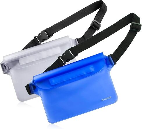 Waterproof Waist Pouch 2-Pack | Beach Accessories Dry Bag Waterproof Fanny Pack for Swimming Snorkeling Sailing Kayaking Beach Pool Water Parks | Keep Your Phone Wallet Safe and Dry in Saudi Arabia