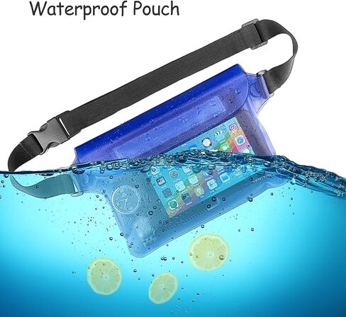 Waterproof Waist Pouch 2-Pack | Beach Accessories Dry Bag Waterproof Fanny Pack for Swimming Snorkeling Sailing Kayaking Beach Pool Water Parks | Keep Your Phone Wallet Safe and Dry in Saudi Arabia