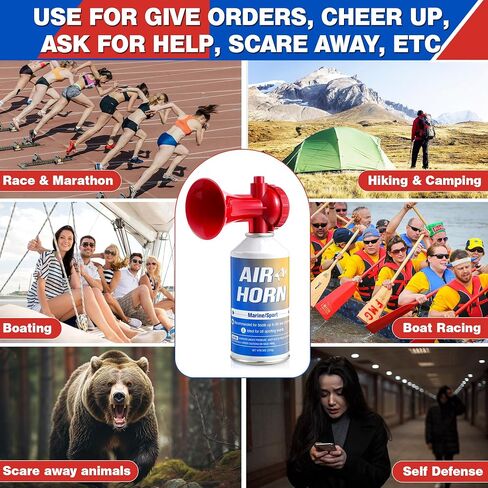 Enhon Large Air Horn 8.3 oz, Handheld Very Loud Air Horn Can for Safety, Marine Fog Horn Blow Horns Boat Accessories, Coast Guard, Emergency Use for Sporting Events, Camping, Animals Alarm in Saudi Arabia