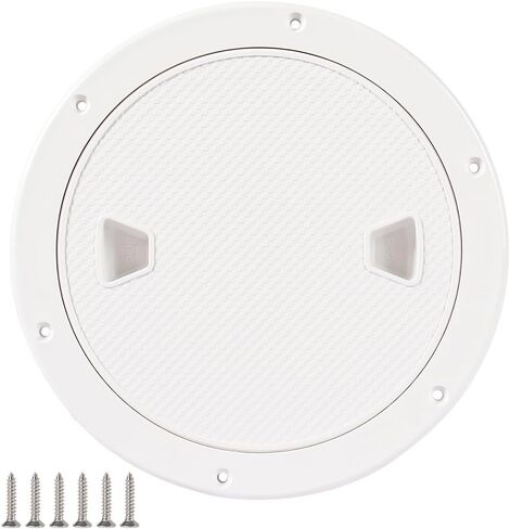 Xztrdi Boat-Ready White Round Non-Slip Inspection Hatches - Sizes 4", 6", 8" with Detachable Cover - ABS Plastic Screw Out Access Hatch Cover for Kayak, Yacht, Marine Accessories White in Kuwait