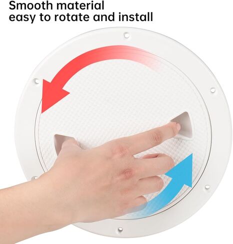 Xztrdi Boat-Ready White Round Non-Slip Inspection Hatches - Sizes 4", 6", 8" with Detachable Cover - ABS Plastic Screw Out Access Hatch Cover for Kayak, Yacht, Marine Accessories White in Kuwait