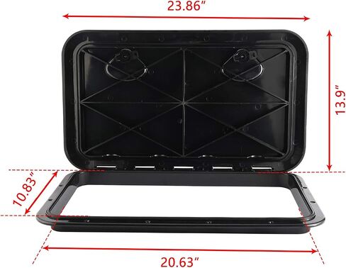 YaeMarine 24" x 14" Deck Access Hatch & Lid Marine Caravan RV (353mm x 606mm) (Black) in Saudi Arabia