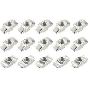 METALLIXITY Sliding T Slot Nuts (M6 Thread) 15pcs, Carbon Steel T-Slot Nut Hammer Head Fastener for 4040 Series Aluminum Extrusion Profile