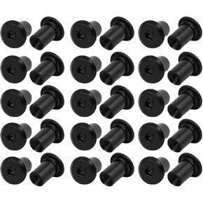 uxcell M6x12mm Carbon Steel Round Base Hex Drive Insert Tee Nut 30pcs