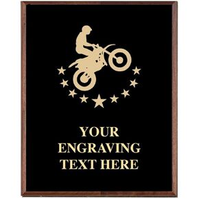 Crown Awards Motocross Plaques, Custom Engraved Motorcycle Race Trophy Plaque Award, Great Customizable Racing Gift Prime