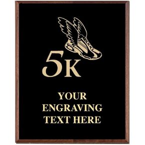 5K Plaques, Custom Engraved Running 5K Trophy Plaque Award, Great Customizable Run 5K Awards Prime