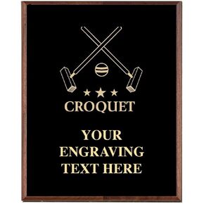 Croquet Plaques, Custom Engraved Croquet Trophy Plaque Award, Great Customizable Croquet Team Gift Prime