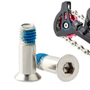 2Pcs Silver Wheel Pulley Bolt, Rear Derailleur Pulley Bolt Anti Screws Fasteners for Road Bike Replacement Derailleurs and Parts