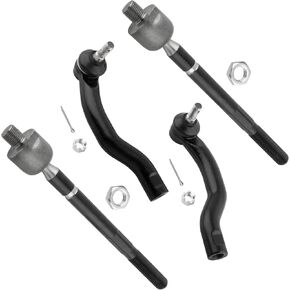 4Pcs Front Outer Inner Tie Rods End Links Left Driver & Right Passenger Set Fit For Toyota Rav4 2006 2007 2008 2009 2010 2011 2012 2013 2014 2015-2018 Replace# ES800053 ES800054 EV800328