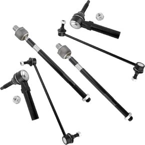 6Pc Front Steering Suspension Kit Inner Outer Tie Rod Ends Sway Bar Links Fit For Buick Enclave, For Chevrolet Traverse, For GMC Acadia, For Saturn Outlook Replace# EV800572 ES800286 K750155