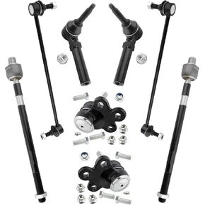 8Pc Front Inner Outer Tie Rod Ends Sway Bar Links Lower Ball Joint Fit For Buick Enclave, For Chevrolet Traverse, For GMC Acadia, For Saturn Outlook Replace# EV800572 ES800286 K750155 K500088