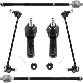 6Pc Suspension Kit Front Inner Outer Tie Rod Ends Sway Bar End Link Set Fit For Pontiac Vibe 2003-2008 FWD, For Toyota Matrix 2003 2004 2005 2006 2007 2008 FWD Replace# ‎EV466 ES3713 K80230
