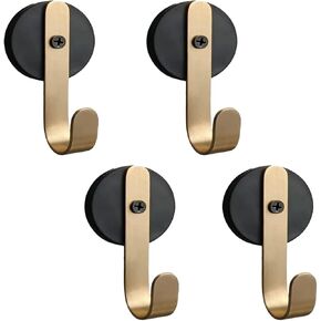 4pcs Magnetic Wreath Hanger Heavy Duty Magnets with Hook Strong Magnet Hooks with Metal Hanger for Hanging Refrigerator Home Kitchen Office(Gold)