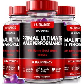 (3 Pack) Primal Ultimate Gummies, Official PrimalUltimate Performance Supplement, The Key to Regain Confidence, Premium Gummy, Official Prime Ultimate Reviews (180 Gummies)