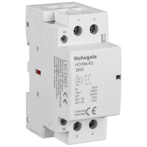 HCH8s-63 Household AC Contactor 63A 2 Pole Two Normally Open 110V/120V Coil Voltage 35 mm DIN Rail Mount