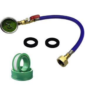 Stainless Steel Water Test Pressure Gauge Kit, Water Pressure Gauge with 15.7'' Hose, 0-200 Psi Pressure Gauge, 3/4" GHT Female Thread Water Pressure Test Gauge for Home, Industrial, Garden, Green