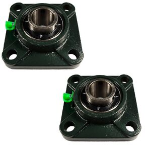 HQRP 2-Pack UCF205-16 Pillow Block Bearing 1-inch Bore, 4-Bolt Flange Mounted, Solid Base, Self-Alignment, Square