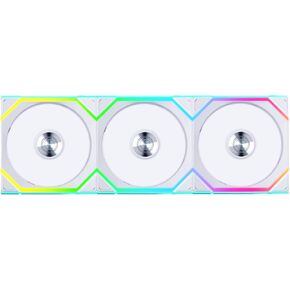Lian Li UNI Fan SL-Wireless 120-Triple Pack (Reverse Blade) ARGB Fan with Wireless Connector, Daisy-Chain Design, Customizable Lighting Effects, Low-Noise - White (12RSL1W3W)