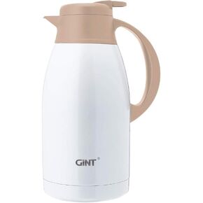 GiNT Stainless Steel Thermal Coffee Carafe, Double Walled Vacuum Water and Beverage Dispenser, 12 Hour Heat Retention, 65 OZ /1.9 Liter Black