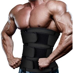 Sauna Waist Trainer Lower Belly Fat Burner for Women Men,Sweat Waist Slimmer Belt Band Stomach Shaper Plus Size Workout Waist Trimmer for Gym Working Out Black M