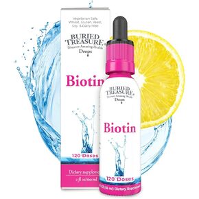 Buried Treasure Biotin Drops - 120 Servings, 2 oz, Supports Hair, Skin & Nails