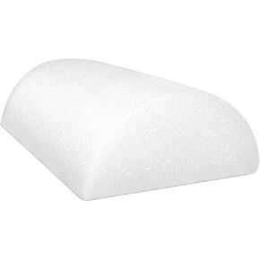 CanDo White PE Foam Rollers for Exercise, Finess, Muscle Restoration, Massage Therapy, Sport Recovery and Physical Therapy for Home, Clinics, Professional Therapy Half-Round 6" x 12"