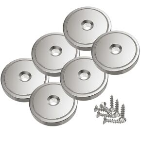 Magnetpro 6 Piece Magnets with Capsule 120 LB Force, Strong Neodymium Pot Magnet Size 1.42" * 0.31" with Hole