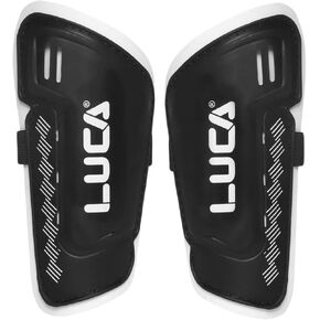 LUCA Club Soccer Shin Guards Youth + Adults - Superlight Shinguards - Lightweight & Durable Protective Gear for Men, Women + Kids Medium Black