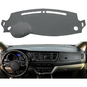 Fcovergurus غطاء لوحة القيادة مناسب خصيصًا لسيارة Kia Sedona 2015-2021، وسادة غطاء لوحة القيادة وواقي السجاد F138 (أسود)